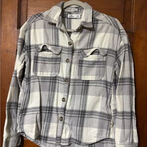 Hollister Gray Plaid Shirt